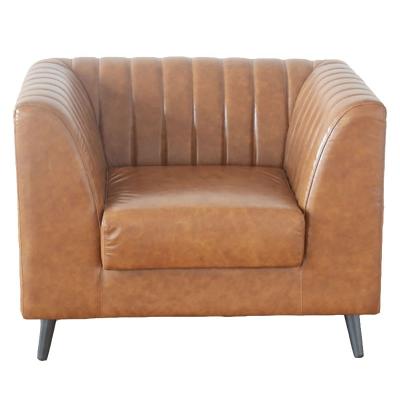 China Living Room Sectional Sofa Leather Single Sofa Chair Modern Sofa Furniture Mid Century Sectional Armrest for sale