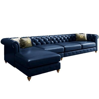 China Chesterfield SOFA Solid Wood Chesterfield SOFA Leather Cushion Structure Chesterfield Sofa Set For Hotel for sale