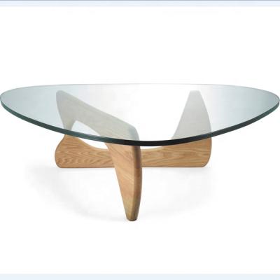 China Contemporary Hot Selling Drop Shape 19mm Tempered Glass Designers Coffee Table for sale