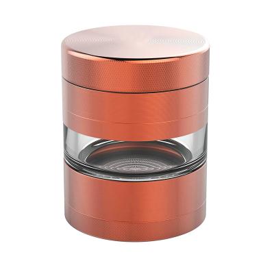 China Rose Gold Aluminum Tobacco Spice Viable Superior Blue Herb Grinder Capacity Clear Side Herb Grinder Capacity for sale