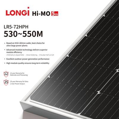 China Longi 540W 545W 550W 555W 560W Factory Price Factory Price Compeptitive Solar Power System Mono Solar Panel for sale