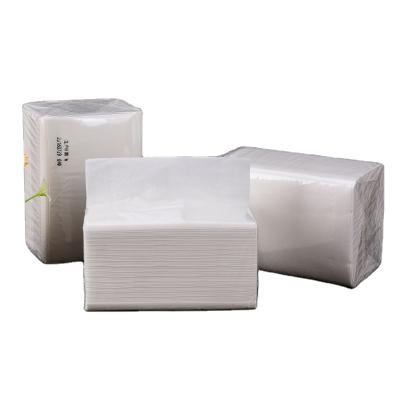 China White Disposable Restaurant Dining Cutlery Pulp Napkin White Tissue Napkin Paper With Logo for sale