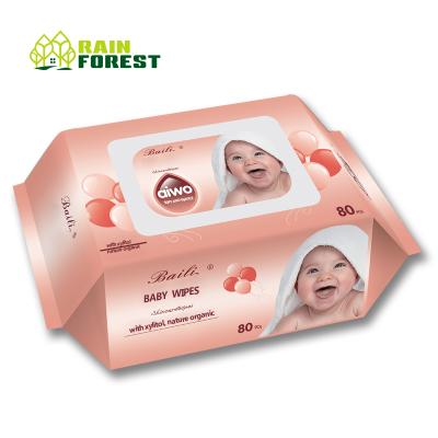 China Skin Care Cleaning Cheap 80Pcs Baby Wet Wipes Nonwoven Fabrics Eco - Friendly Wipe for sale