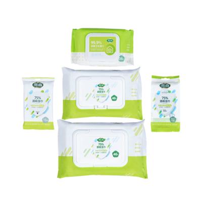 China Skin Care Wholesale Household Protective Antibacterial Disinfectant Alcohol Cloths Wet Hand Wipes GMP Purification Project for sale