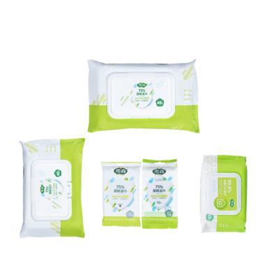 China Skin Care YUSEN Disposable Nonwoven Fabric 75% Medical Alcohol Sanitizer Wipes Hand Wipes for sale