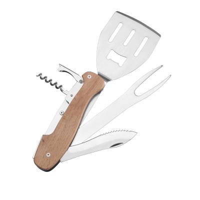 China Easily Cleaned Multitool Detachable Grilling Knife, Fork, Turner BBQ Multi Tool Foldable Utensil Set for sale