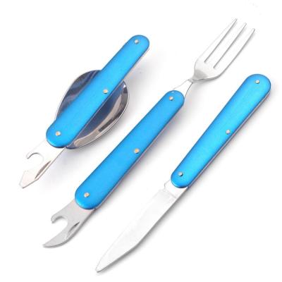 China Latest New Arrival Non-variable Fine Blanking Stainless Steel 3 In 1 Outdoor Hiking Camping Spork for sale