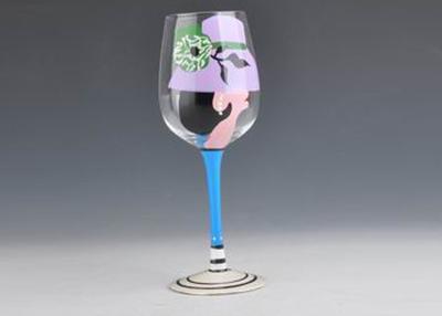 China Long Stem Personalised Hand Painted Wine Glasses Drinking Cup for sale