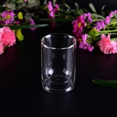 China Populärer doppel-wandiger Glas-Tee-Schalen-Unterseitendurchmesser 5.2cm des Borosilicat-85ml zu verkaufen