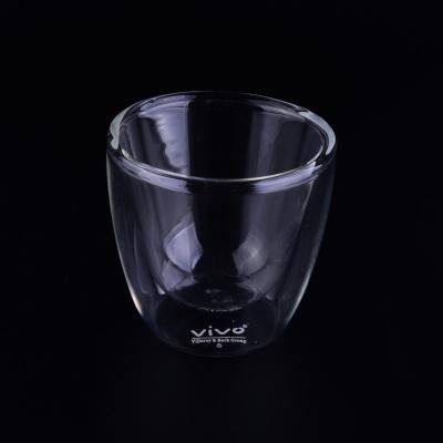 Cina Tazza doppia FDA/ISO9001, logo glassato del vetro borosilicato della novità in vendita