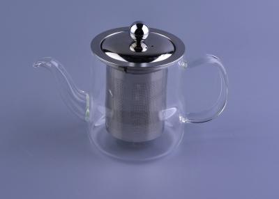 China Glasteekanne des Borosilicats 430ml mit Edelstahlsieb und -deckel zu verkaufen