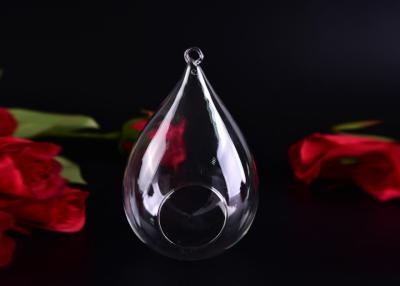 China Transparent Borosilicate Decorative Glassware Hanging Vase for Decoration , Tear Drop Shaped for sale