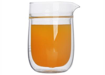 China hitzebeständiges doppel-wandiges Borosilicat-Glas 290ML FDA für Saft mit Tülle zu verkaufen