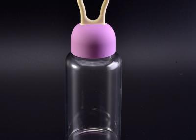 China Customized Sports Glass Tableware bulk eco friendly glass water bottles Cute Silicon Cap for sale