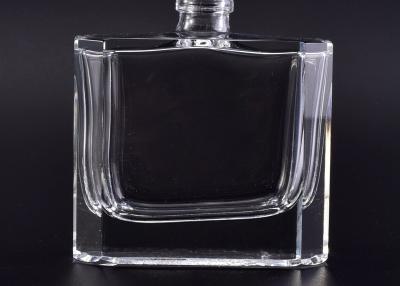 China Rectangle Custom Made Glass Perfume Bottles , Glass Spray Pump Bottle for sale