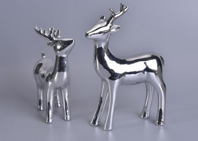 China Silver Mercury Animal Ceramic Mantle Shelf Table Centerpiece Deer Decor for sale