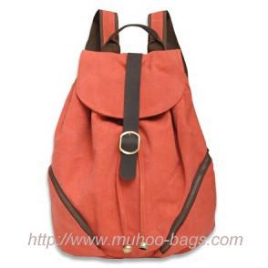 China Fashion Orange Canvas Casual School backpack for Lady (MH-5016) for sale