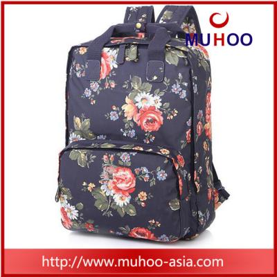 China fashion flower handbag laptop school bag travel backpacks for outdoor for sale