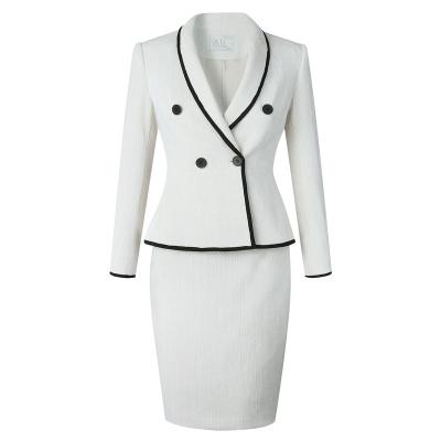 China Anti-pilling Modern Business Casual Elegant Lady Blouse Office Official Skirt Suit Wholesale for sale