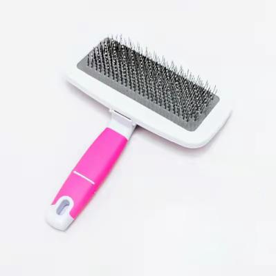 China Viable Factory Wholesale Wooden Pet Brush Self Cleaning Pet Wire Grooming Brush for sale