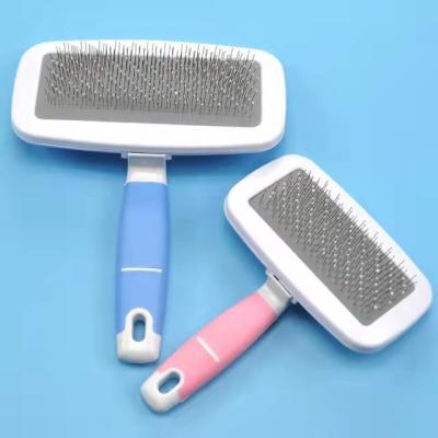 China New Viable Pet Hair Comb Long Pin Brush Pet Self Cleaning for Pet Grooming Cleaning for sale