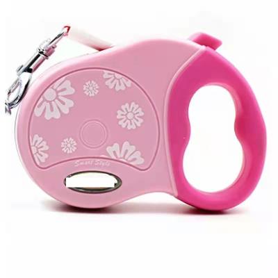 China Multicolor Lights Durable Polyester Tangle Free Automatic Retractable Dog Leash For Walking Running for sale