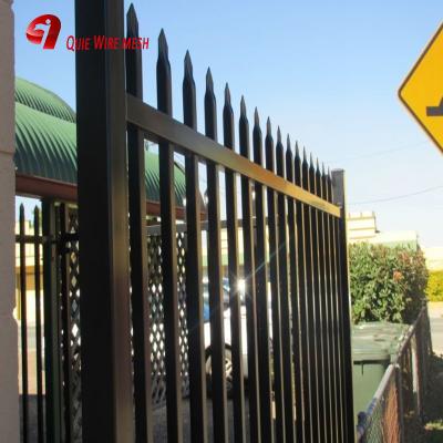 China Easily Assembled 6FTX8Ft Black Powder Coated Steel Security Garrison Fence Steel Fence for sale