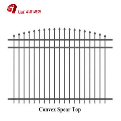 China Thick School Wide Easily Assembled 2 Rail40X40X2.5mm 1800mm High X 2400mm Heavy Duty Wall Steel Garrison Fence Panel for sale