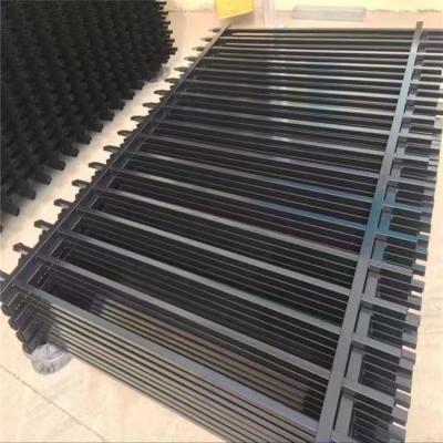 China Easily Assembled Powder Coated Vinyal Garrison Fence Panel 1.8mH x 2.4mW Black Color for sale