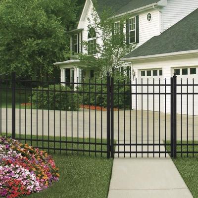 China Easily Assembled Steel Fence Akzo Nobel PVC Colors House Door Designs Wrought Iron Fence Zinc Steel Fence for sale