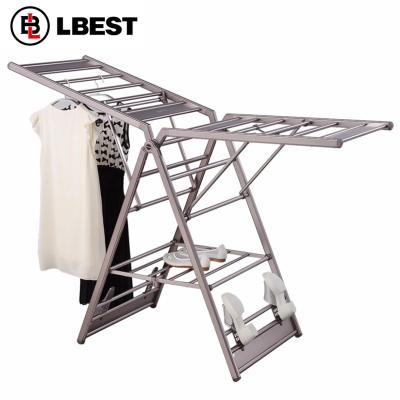 China Modern Clothes Bathroom Laundry Folding Drying Hanger Drying Rack Clothes Hanger Stand Rack Hanger For Clothes for sale