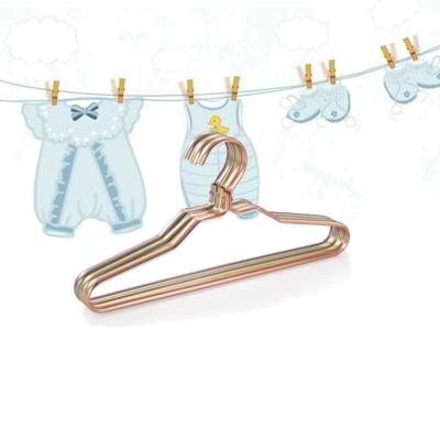 China Wholesale High Quality Hot Selling Gold Mini Kids Baby Clothes Hangers Short White For Baby Clothes for sale