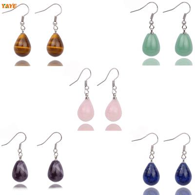 China Casual/Sporting Multiple Natural Crystal Earrings Handmade Gemstone Water Drop Earrings for sale