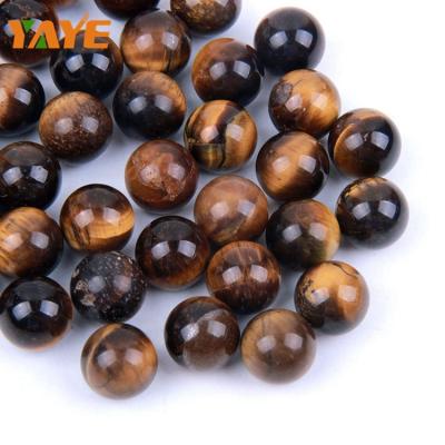 China Wholesale Polished DIY Decoration Crystal Loose Tiger Eye Beads Natural Gemstone Beads for sale