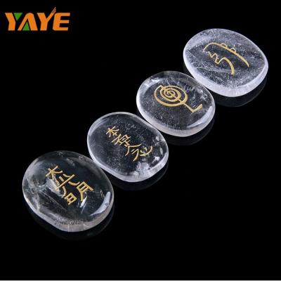 China Europe Crystal Palm Reiki Chakra Natural Stone Engraved Stones For Home Decor for sale