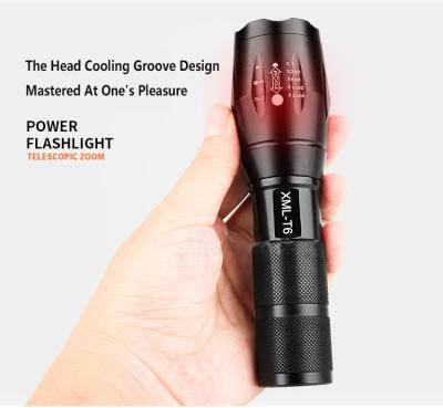 China Zoomable 5 Modes Aluminum Waterproof LED Camping Rechargeable Torch Flashlight , Led Rechargeable Torch for sale