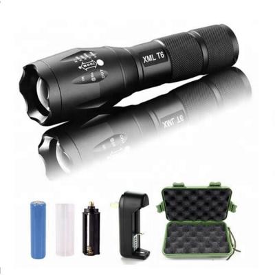 China Wholesale Waterproof 10W XM-L T6 Zoomable 5 Modes LED Camping Rechargeable Torch Flashlight, Tactical Flashlight for sale