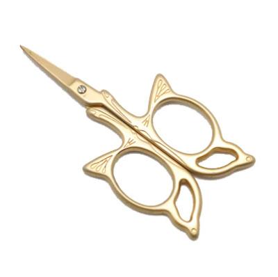 China Embroidery Butterfly Gold Plated Stainless Steel Scissors for Embroidery, Sewing, Craft, Art Work Beauty Scissors for sale