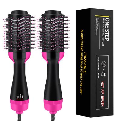 China Household One Step Hair Dryer Palette and Volumizer Salon Hot Air Styling Brush Negative Ion Generator Hair Straightener Curler for sale