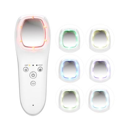 China Anti-Puffiness Beauty Apparatus Massage Hot Cold Therapy LED Face Lift LED Photon Facial Skin Care Vibrate Acupuncture Apparatus for sale