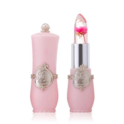 China Waterproof Moisturizer Jelly Flower Lipstick Makeup Temperature Lasting Changed Colorful Lip Blam Pink Transparent Wholesale TSLM1 for sale