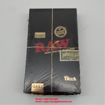 China RAW Black 1¼ Rolling Paper Slow Burning Papers Full Box of 24 Packs for sale