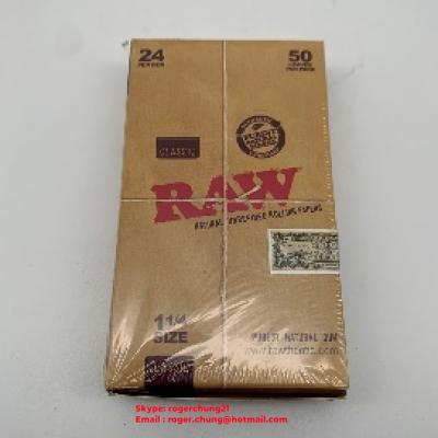 China RAW Brown 1¼  Rolling Paper Slow Burning Papers Full Box of 24 Packs for sale