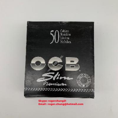 China OCB Premium King Slim Black Slim Rolling Paper Slow Burning Papers. for sale