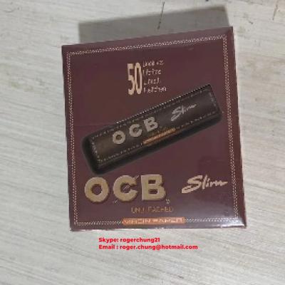 China OCB Premium King Slim Brown Slim Rolling Paper Slow Burning Papers. for sale