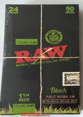 China RAW Organic Black 1¼ USA slow burning papers. for sale