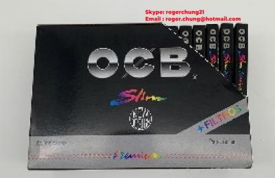 China OCB Premium King Slim + Tips Colorful  Rolling Paper Slow Burning Papers. for sale