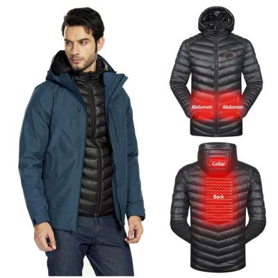 China Men Anti-Shrink Electric USB Heated Hoodie Jacket Winter Coat Warmer Heating Shirt For Men Outdoor Windbreaker for sale