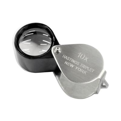 China Jewelry Hastings Triple Magnifier Identification Tools 10X 16mm Diamond Loupe High Quality Mini Portable Gemstone Metal New York for sale