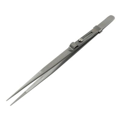 China Mr. Medium Stainless Steel Diamond Slick Lock Tweezers High Quality Stainless Steel Inox Jewelry Select OEM Gemstone Lysuz Tweezers Factory for sale